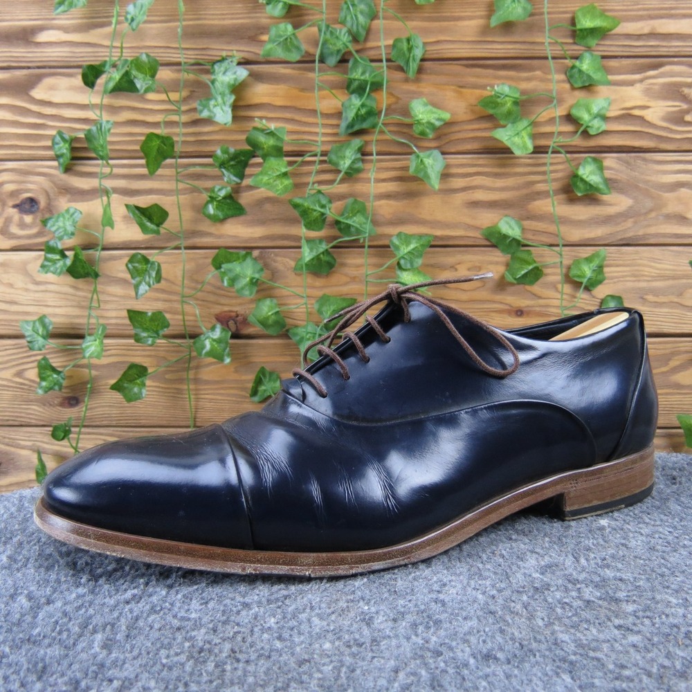 Noah Waxman Men's Casual Dress Shoes Navy Blue Leather Size 11 / 44